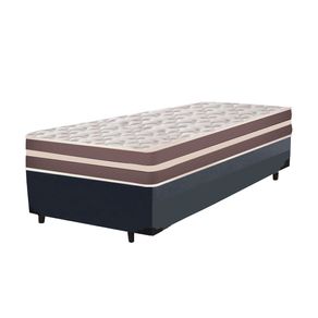 Cama Box Solteiro King Cinza + Colchão De Molas - Anjos - Classic Superlastic - 96x203x57cmBase_Cinza