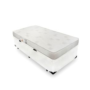 Cama Box Com Baú Solteiro Branca + Colchão De Espuma D23 - Ortobom - Light Liso 88x188x54cm