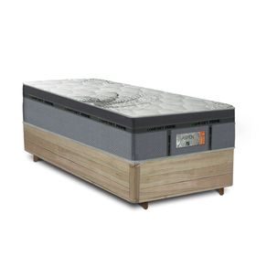 Cama Box Solteiro Rústica + Colchão de Molas Ensacadas - Comfort Prime - New Aspen - 88x188x67cm