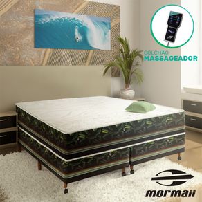 Cama Box Queen + Colchão Massageador - Mormaii - Smartzone Bananal 158x198x64cm
