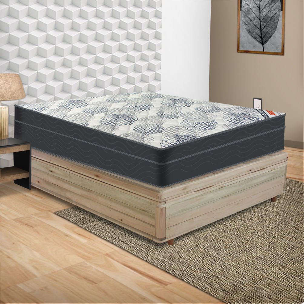 Cama Box com Baú Viúva Rústica + Colchão De Molas Ensacadas - Ortobom - ISO  SuperPocket 128x188x67cm - lucashome