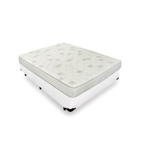 Cama Box Casal Branca + Colchão de Espuma D23 - Ortobom - Light D23 138x188x49cm