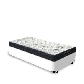 Cama Box Solteiro Branca + Colchão De Molas - Probel - Prodormir Sleep Black 88x188x57cm