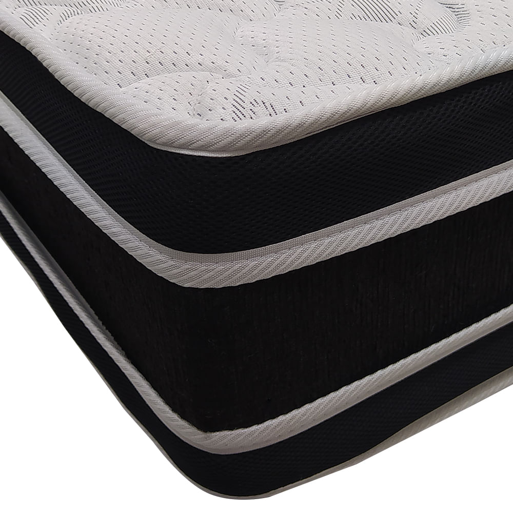 Cama Box com Colchão de Espuma D33 Castor Black White Double Face