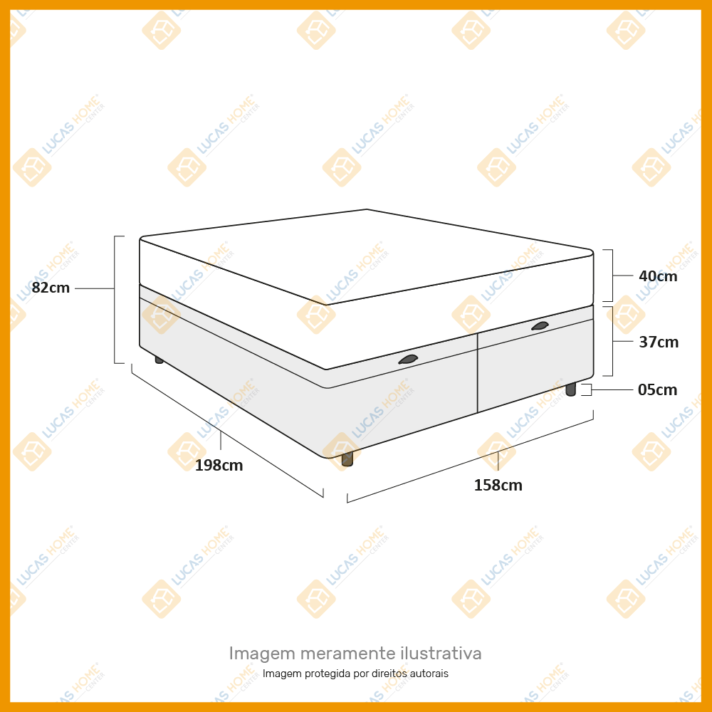 Colchão de Molas Prolastic Solteiro King - Probel - Guarda-Costas Platinum  - 96x203x34cm - lucashome