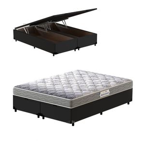 Cama-Box-com-Bau-Super-King-Preta---Colchao-de-Espuma-D28---Probel---Guarda-Costas-Pro-Night-193x203x60cm