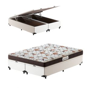 Cama-Box-Bau-Super-King-Branca---Colchao-de-Espuma-D45---Probel---Guarda-Costas-ProForce---193x203x60cm