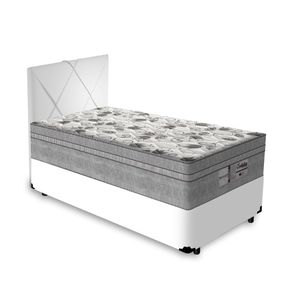 Cama Box + Cabeceira Provença e Colchão Solteiro - Probel - Evolution - 88x188x67cm Branco