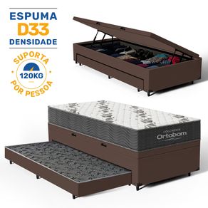 Bicama-Box-Bau-com-Colchao-Espuma-D33-Ortobom-Airtech-100---Auxiliar-Espuma-Unique-Solteiro-88cm