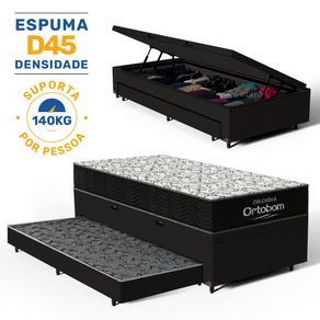 Bicama-Box-Bau-com-Colchao-Espuma-D45-Ortobom-Airtech-150---Auxiliar-Espuma-Unique-Solteiro-88cm
