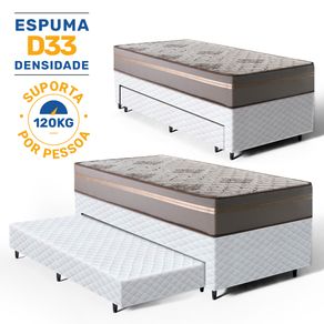 Bicama-Box-com-Colchao-D33-Millenium-One-Face---Auxiliar-Espuma-Unique-Solteiro-88cm