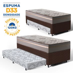 Bicama-Box-com-Colchao-D33-Millenium-One-Face---Auxiliar-Espuma-Unique-Solteiro-88cm