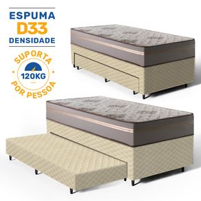 Bicama-Box-com-Colchao-D33-Millenium-One-Face---Auxiliar-Espuma-Unique-Solteiro-88cm