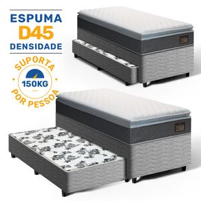 Bicama-Box-com-Colchao-de-Espuma-D45-Pillow-Top-Fort-Comfort---Auxiliar-de-Espuma-Unique-Solteiro-88cm