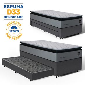 Bicama-Box-com-Colchao-Espuma-D33-Pillow-Top-Maxx---Auxiliar-Espuma-Unique-Solteiro-88cm