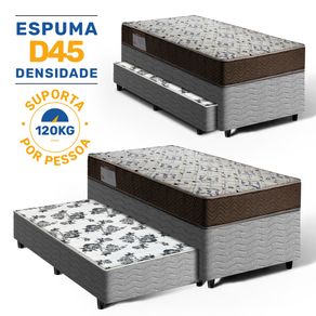 Bicama-Box-com-Colchao-Espuma-D45-Solteiro-Ortobom-ISO-150---Auxiliar-de-Molas-Unique-Solteiro-88cm