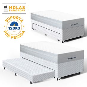 Bicama-Box-com-Colchao-Molas-Ensacadas-Classic-Maxx-White---Auxiliar-Espuma-Unique-Solteiro-88cm