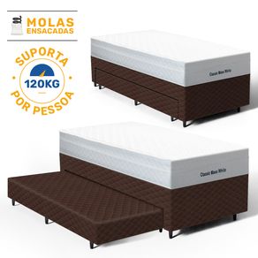 Bicama-Box-com-Colchao-Molas-Ensacadas-Classic-Maxx-White---Auxiliar-Espuma-Unique-Solteiro-88cm