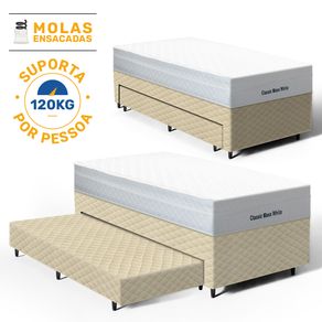 Bicama-Box-com-Colchao-Molas-Ensacadas-Classic-Maxx-White---Auxiliar-Espuma-Unique-Solteiro-88cm
