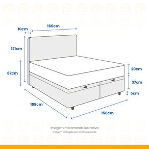 Cama-Box-Bau---Cabeceira-Cassis-e-Colchao-Anjos-Classic-Molas-Ensacadas-Queen-158cm