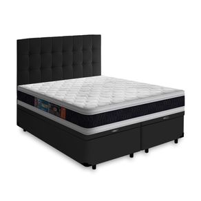 Cama-Box-Bau---Cabeceira-Cassis-e-Colchao-de-Espuma-D45-Castor-Black-White-Double-Face-Queen-158cm