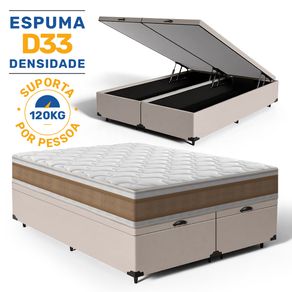 Cama-Box-Bau-com-Colchao-de-Espuma-D33-Anjos-Double-Face-Air-Pro-Forca-Queen-158cm