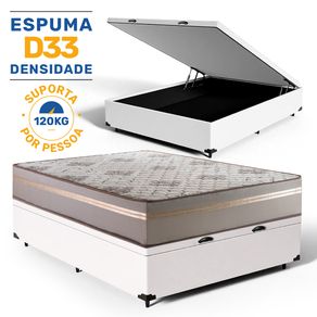Cama-Box-Bau-com-Colchao-de-Espuma-D33-Millenium-One-Face-Casal-138cm