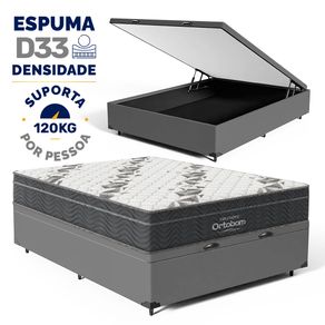 Cama-Box-Bau-com-Colchao-de-Espuma-D33-Ortobom-Airtech-Ortopillow-100-Casal-138cm