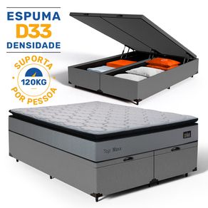 Cama-Box-Bau-com-Colchao-de-Espuma-D33-Pillow-Top-Maxx-Queen-158cm