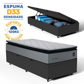 Cama-Box-Bau-com-Colchao-de-Espuma-D33-Pillow-Top-Maxx-Solteiro-88cm