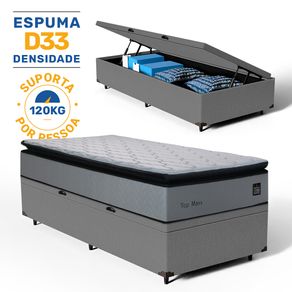 Cama-Box-Bau-com-Colchao-de-Espuma-D33-Pillow-Top-Maxx-Solteiro-88cm