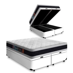 Cama-Box-Bau-com-Colchao-de-Espuma-D45-Castor-Black-White-Double-Face-Queen-158cm