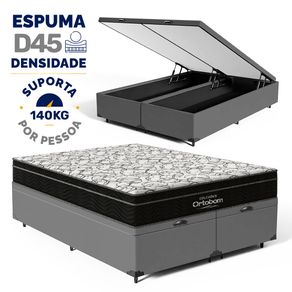 Cama-Box-Bau-com-Colchao-de-Espuma-D45-Ortobom-Airtech-Ortopillow-150-Queen-158cm