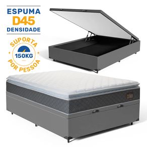 Cama-Box-Bau-com-Colchao-de-Espuma-D45-Pillow-Top-Fort-Comfort-Casal-138cm