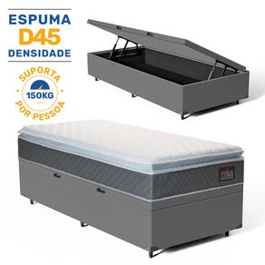 Cama-Box-Bau-com-Colchao-de-Espuma-D45-Pillow-Top-Fort-Comfort-Solteiro-88cm