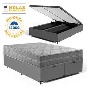 Cama-Box-Bau-com-Colchao-de-Molas-Ensacadas-Anjos-Ultra-Spring-Queen-158cm