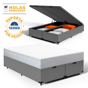 Cama-Box-Bau-com-Colchao-de-Molas-Ensacadas-Classic-Maxx-White-Queen-158cm