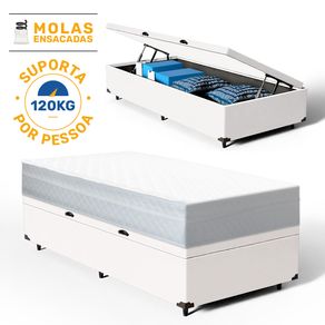 Cama-Box-Bau-com-Colchao-de-Molas-Ensacadas-Classic-Maxx-White-Solteiro-88cm