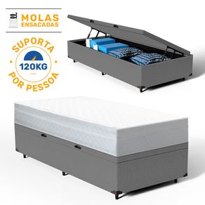 Cama-Box-Bau-com-Colchao-de-Molas-Ensacadas-Classic-Maxx-White-Solteiro-88cm