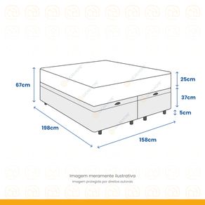 Cama-Box-Bau-com-Colchao-de-Molas-Ensacadas-Ortobom-Airtech-Queen-158cm