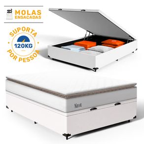 Cama-Box-Bau-com-Colchao-de-Molas-Ensacadas-Pillow-Top-Neve-Casal-138cm