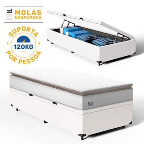 Cama-Box-Bau-com-Colchao-de-Molas-Ensacadas-Pillow-Top-Neve-Solteiro-88cm
