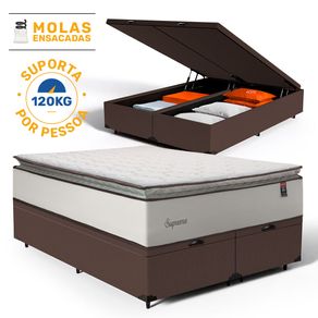 Cama-Box-Bau-com-Colchao-de-Molas-Ensacadas-Pillow-Top-Supreme-Lux-Queen-158cm