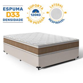 Cama-Box-com-Colchao-de-Espuma-D33-Anjos-Double-Face-Air-Pro-Forca-Casal-138cm