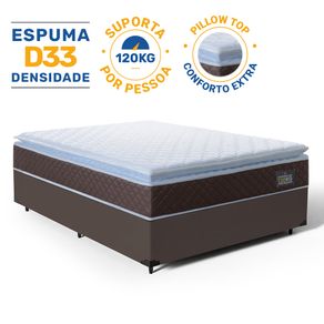 Cama-Box-com-Colchao-de-Espuma-D33-Pillow-Top-Comfort-Luxo-Casal-138cm
