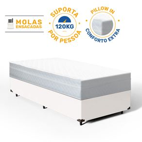 Cama-Box-com-Colchao-de-Molas-Ensacadas-Classic-Maxx-White-Solteiro-88cm