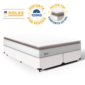 Cama-Box-com-Colchao-de-Molas-Ensacadas-Pillow-Top-Neve-Queen-158cm