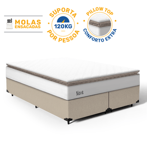 Cama-Box-com-Colchao-de-Molas-Ensacadas-Pillow-Top-Neve-Queen-158cm