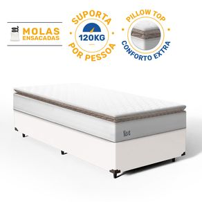 Cama-Box-com-Colchao-de-Molas-Ensacadas-Pillow-Top-Neve-Solteiro-88cm