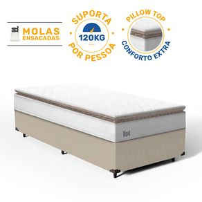 Cama-Box-com-Colchao-de-Molas-Ensacadas-Pillow-Top-Neve-Solteiro-88cm